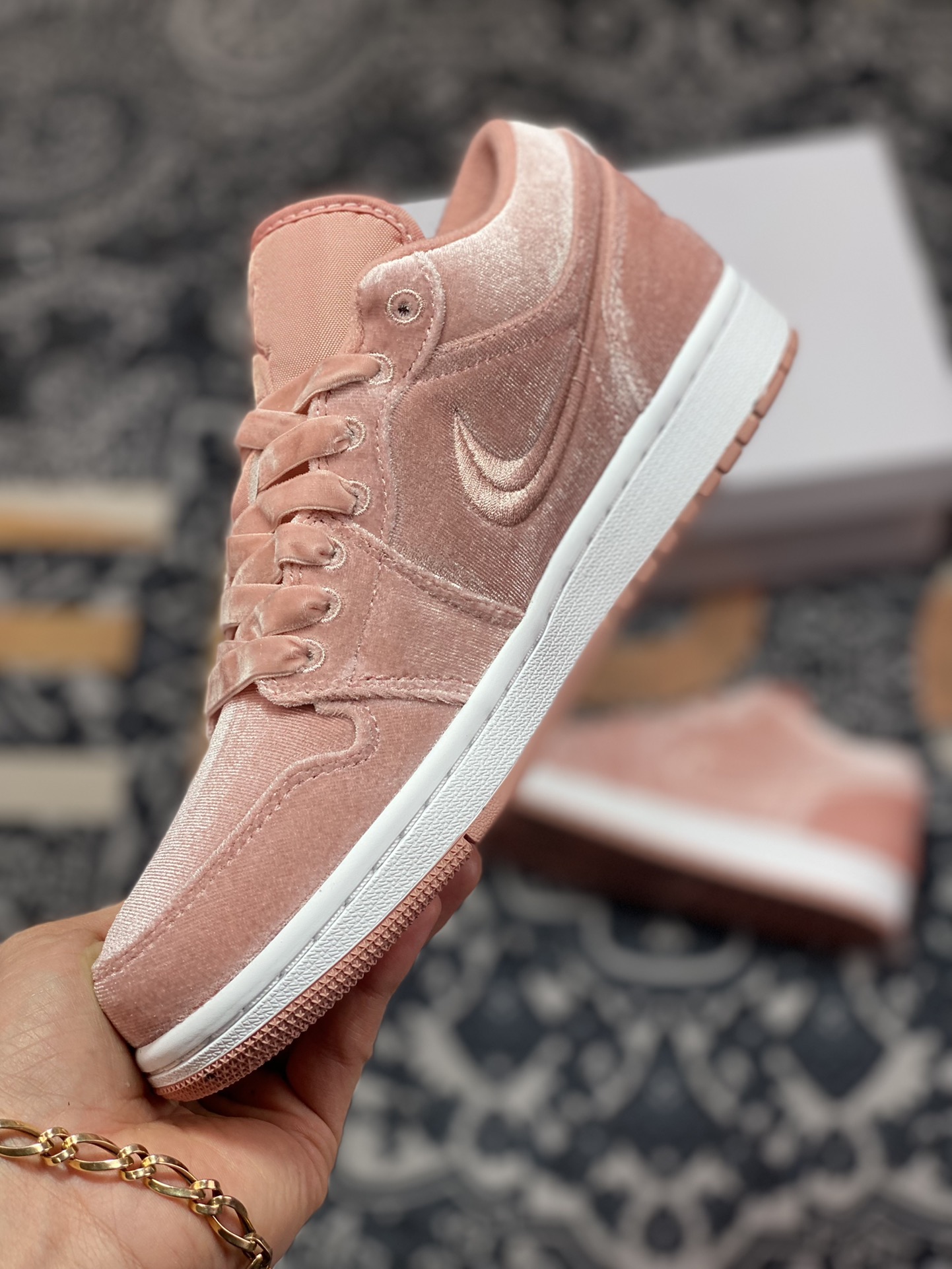 240 优选 原装级别 DT纯原 Air Jordan 1 LowAJ1 ”pink velvet” 粉丝绒 DQ8396-600