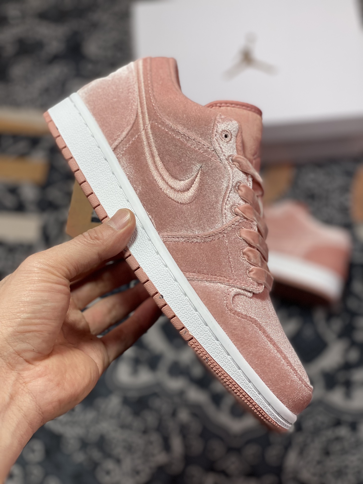 240 优选 原装级别 DT纯原 Air Jordan 1 LowAJ1 ”pink velvet” 粉丝绒 DQ8396-600