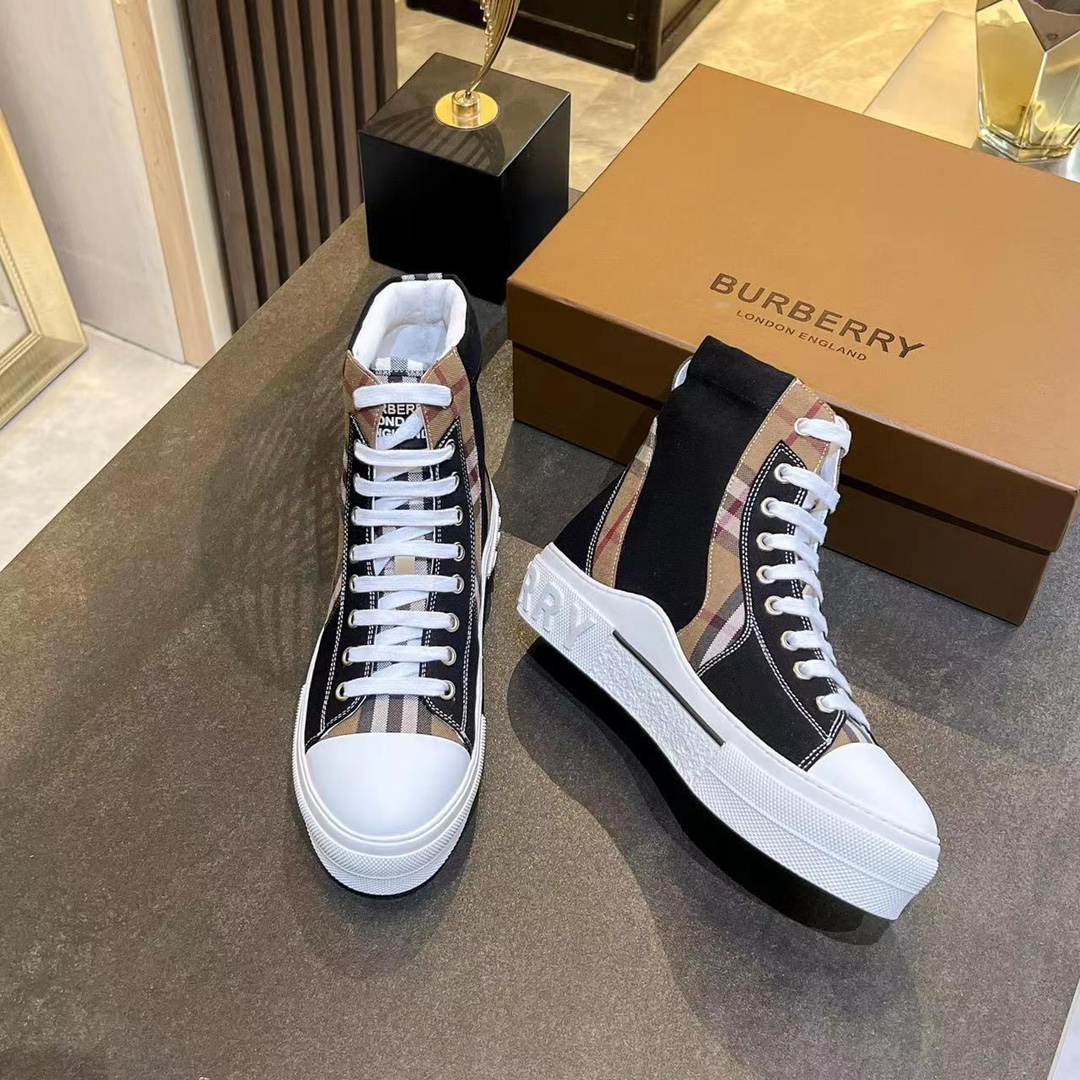 Burberry Vintage Check Cotton High-Top Sneakers - Unisex Fashion Footwear 2 i1678083008 6007 1