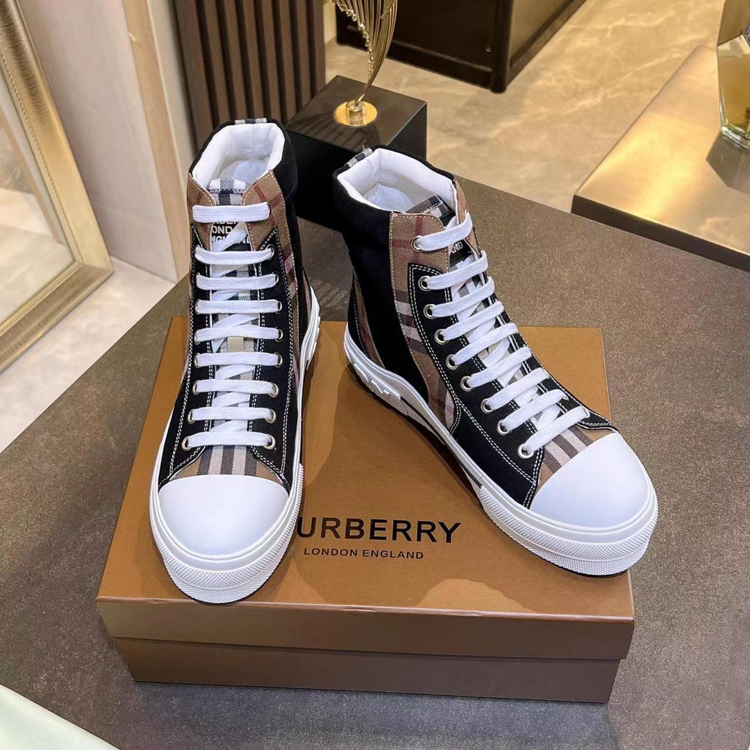 Burberry Vintage Check Cotton High-Top Sneakers - Unisex Fashion Footwear 7 i1678083008 8510 6