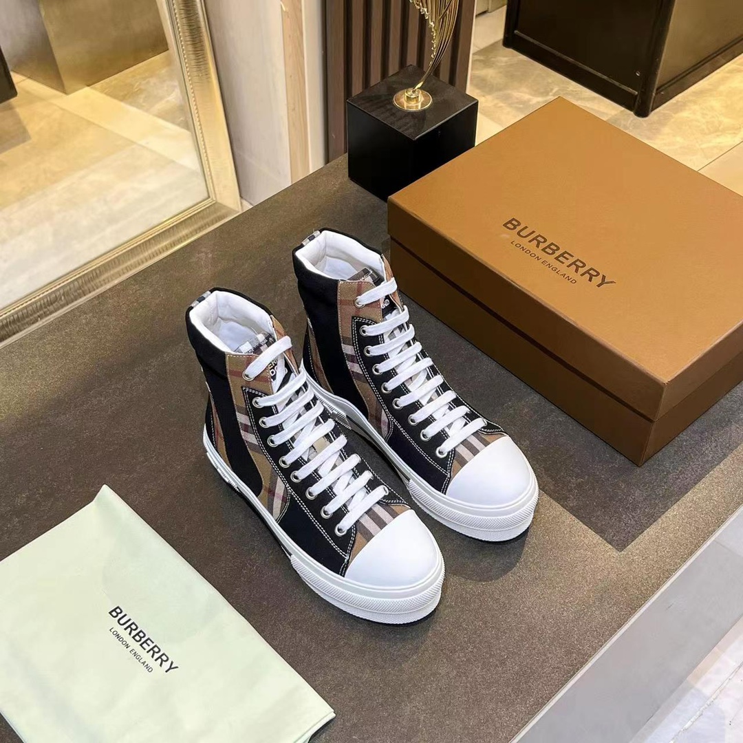 Burberry Vintage Check Cotton High-Top Sneakers - Unisex Fashion Footwear 4 i1678083008 9004 3