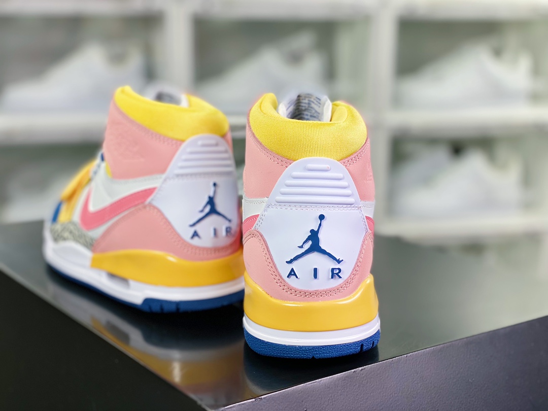 220 Air Jordan Legacy 312 High”White Coral Pink French Blue”乔丹篮球鞋“皮革白粉黄蓝”FD9909-161