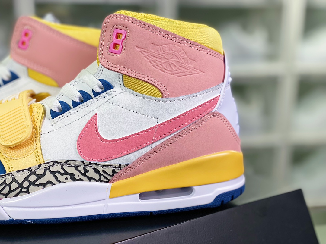 220 Air Jordan Legacy 312 High”White Coral Pink French Blue”乔丹篮球鞋“皮革白粉黄蓝”FD9909-161