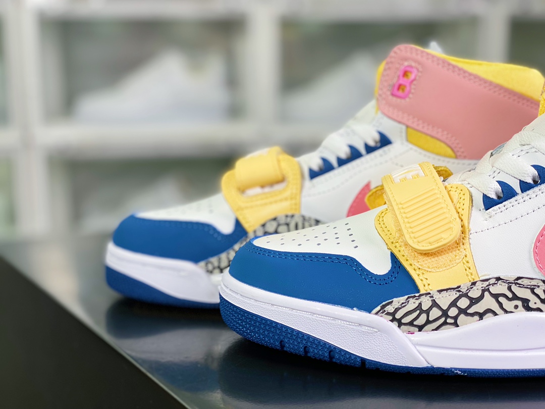 220 Air Jordan Legacy 312 High”White Coral Pink French Blue”乔丹篮球鞋“皮革白粉黄蓝”FD9909-161