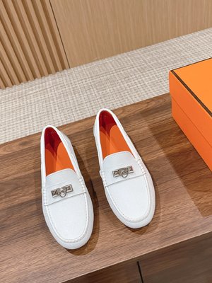 Hermes Shoes Moccasin Women Cowhide