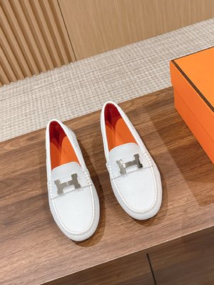 Hermes Shoes Moccasin Women Cowhide