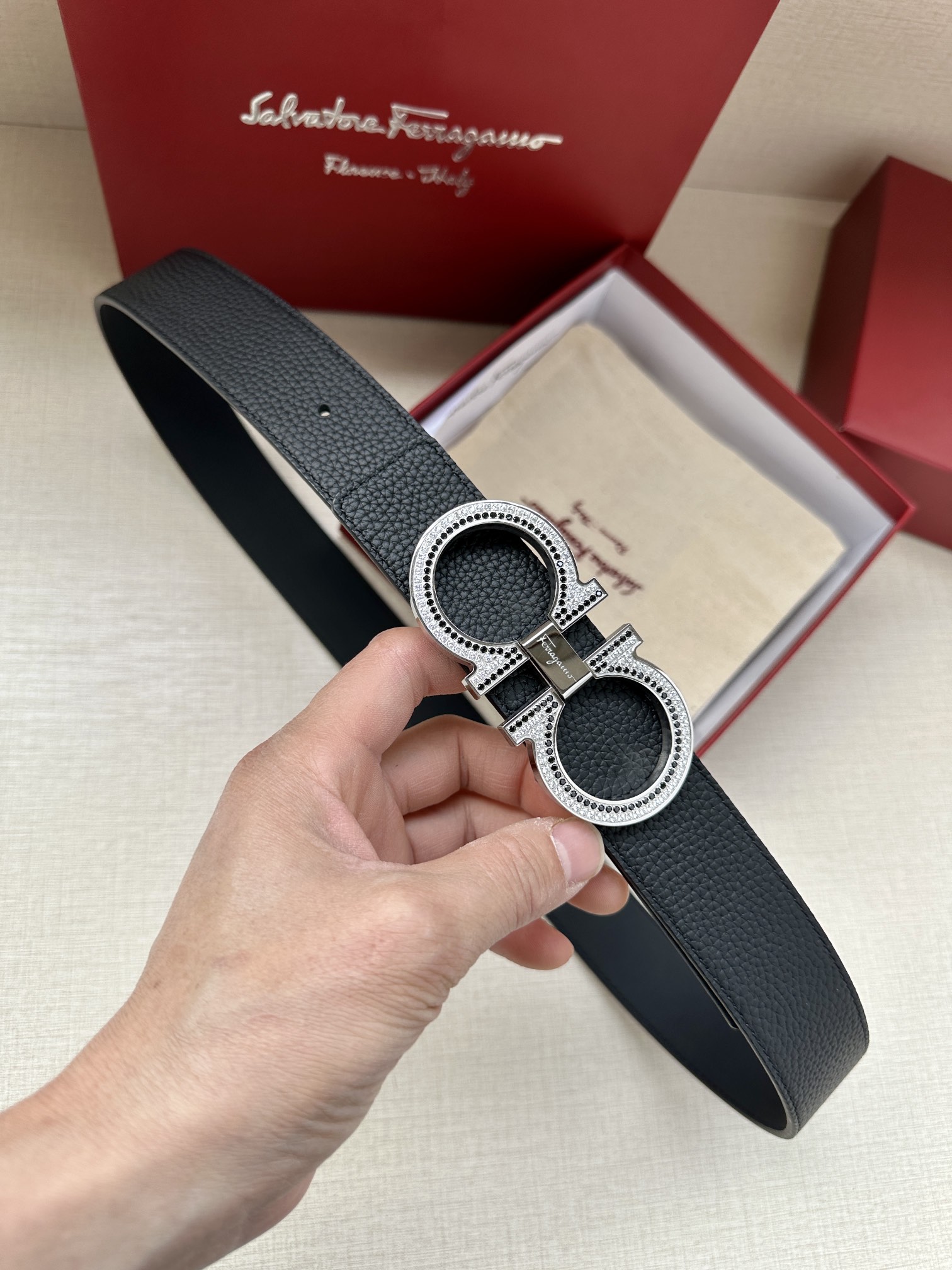 Ferragamo Haute Couture Luxury Atelier Designer Belt Tie Accessories Ref