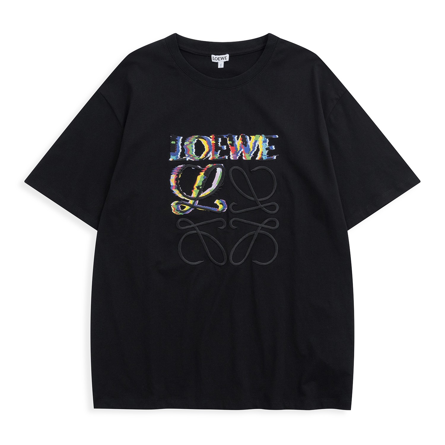 How to Find Designer Replica
 Loewe Clothing T-Shirt Black White Embroidery Cotton Foam Spandex Short Sleeve