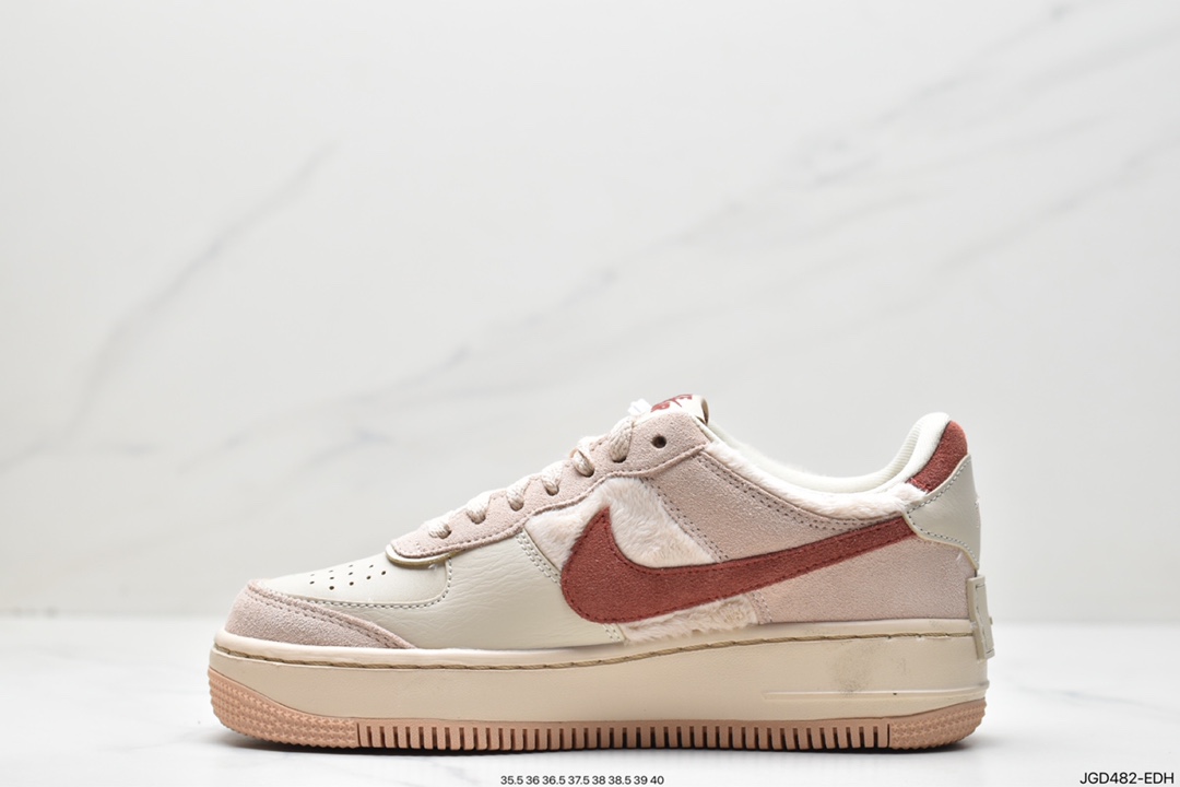 Nike WMNS Air Force 1 Shadow 马卡龙军空一号轻增量高低帮搭百板鞋DZ4705-200