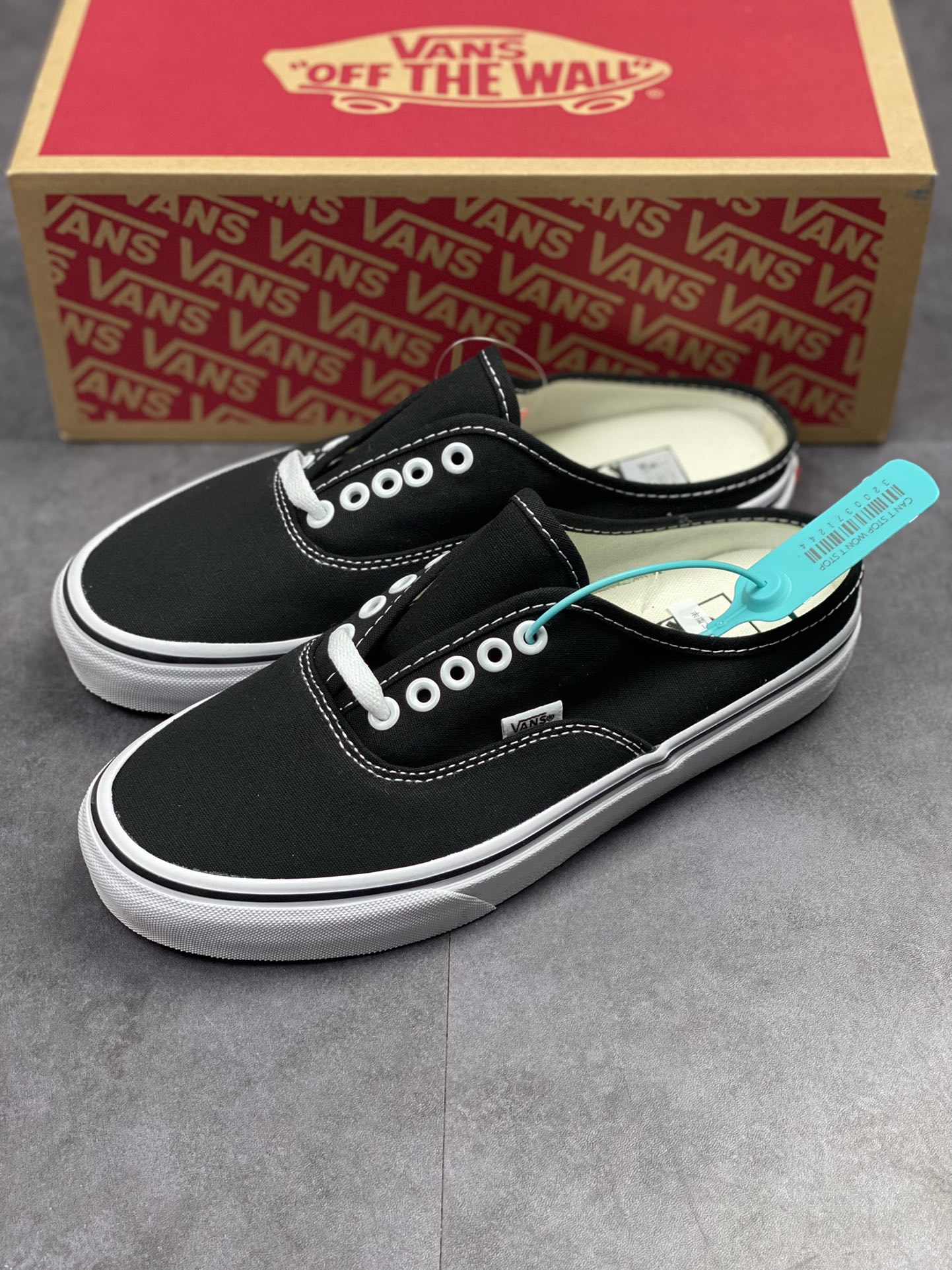 VANS Vans AUT classic black and white low-top half-drag men's and women's canvas shoes and sneakers
