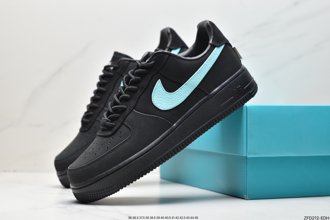 Tiffany & Co. x Nike Air Force 1 Low SP ”1837” Air Force 1 sneakers ”Co-branded black Tiffany blue” DZ1382-001