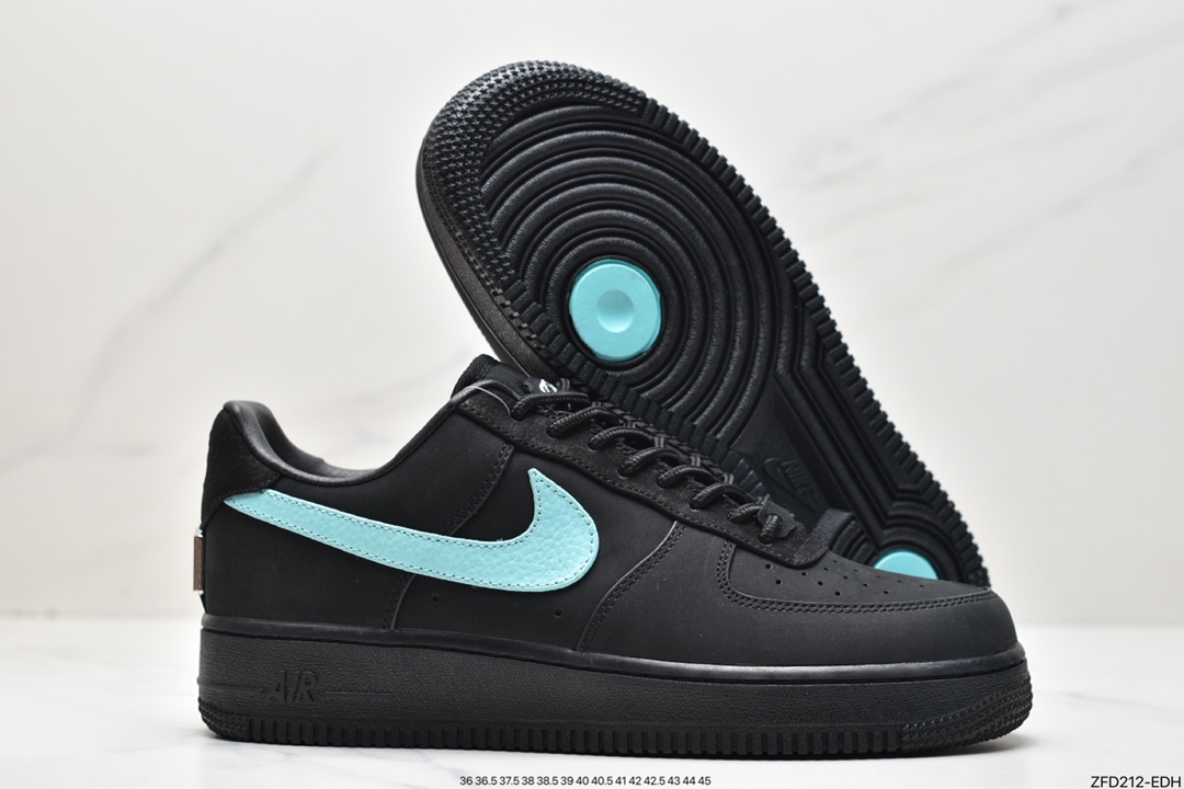 Tiffany & Co. x Nike Air Force 1 Low SP ”1837” Air Force 1 sneakers ”Co-branded black Tiffany blue” DZ1382-001