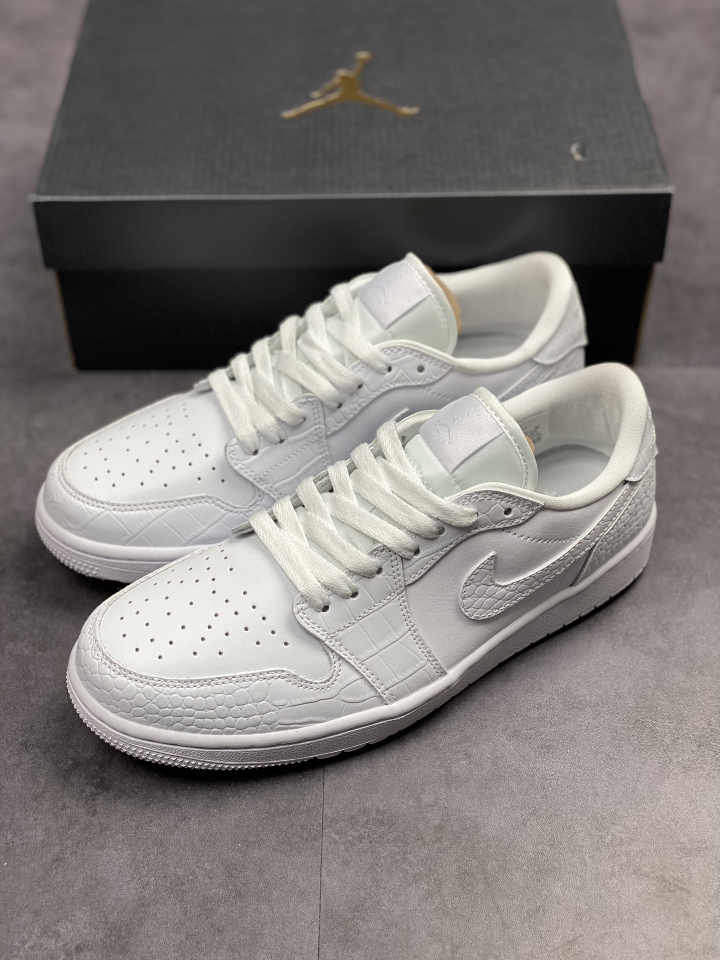 200 原装Air Jordan 1 Low 白蛇高尔夫 AJ1乔1低帮休闲板鞋DD931-110