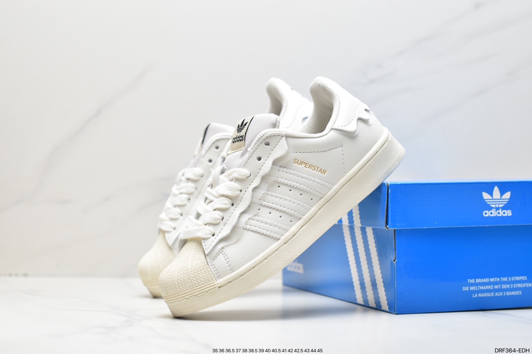 Adidas Clover Originals Superstar ”Sail/Green/Lace” shell toe series low-cut sneakers GW4441