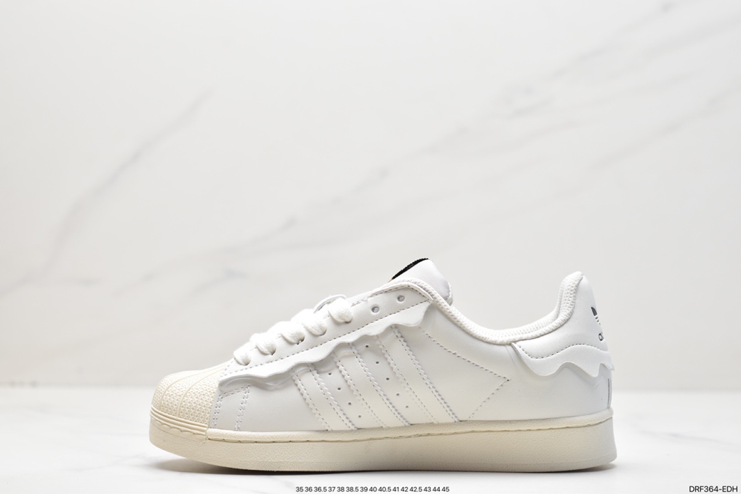 Adidas Clover Originals Superstar ”Sail/Green/Lace” shell toe series low-cut sneakers GW4441