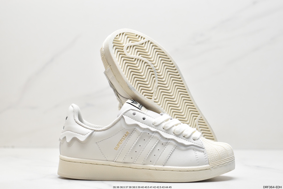 Adidas Clover Originals Superstar ”Sail/Green/Lace” shell toe series low-cut sneakers GW4441