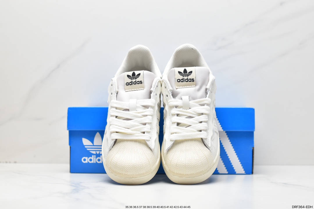 Adidas Clover Originals Superstar ”Sail/Green/Lace” shell toe series low-cut sneakers GW4441