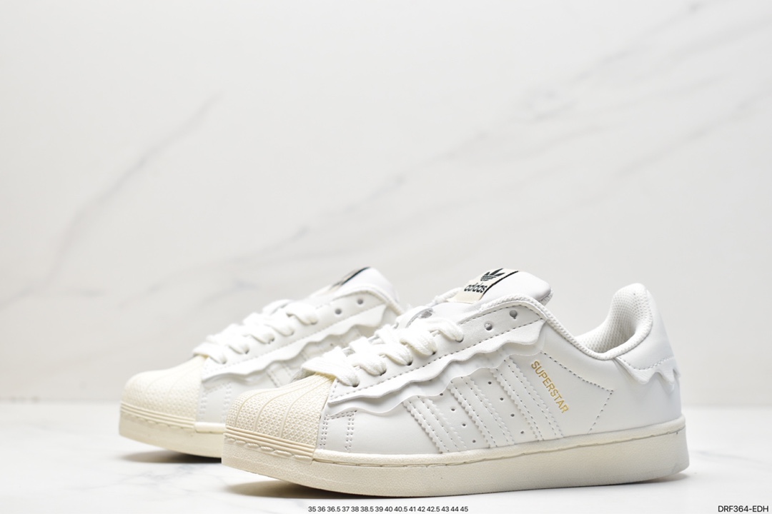 Adidas Clover Originals Superstar ”Sail/Green/Lace” shell toe series low-cut sneakers GW4441