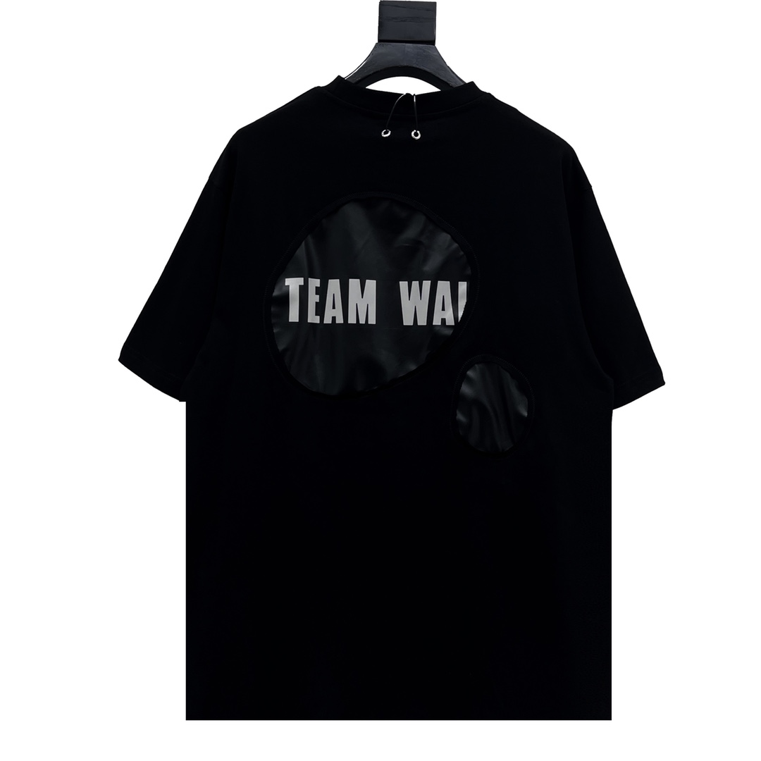 TEAMWANG 暗黑风格设计气球破洞短袖