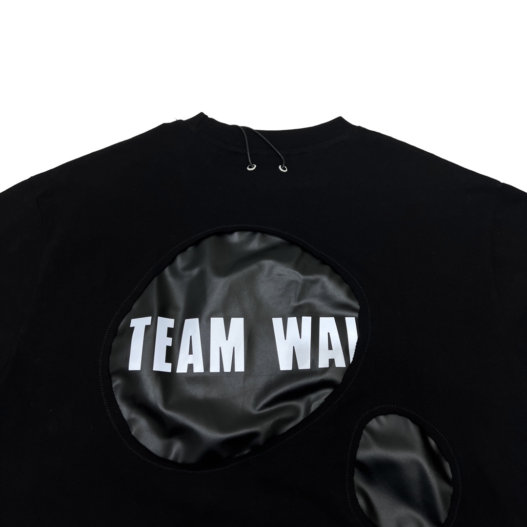 TEAMWANG 暗黑风格设计气球破洞短袖