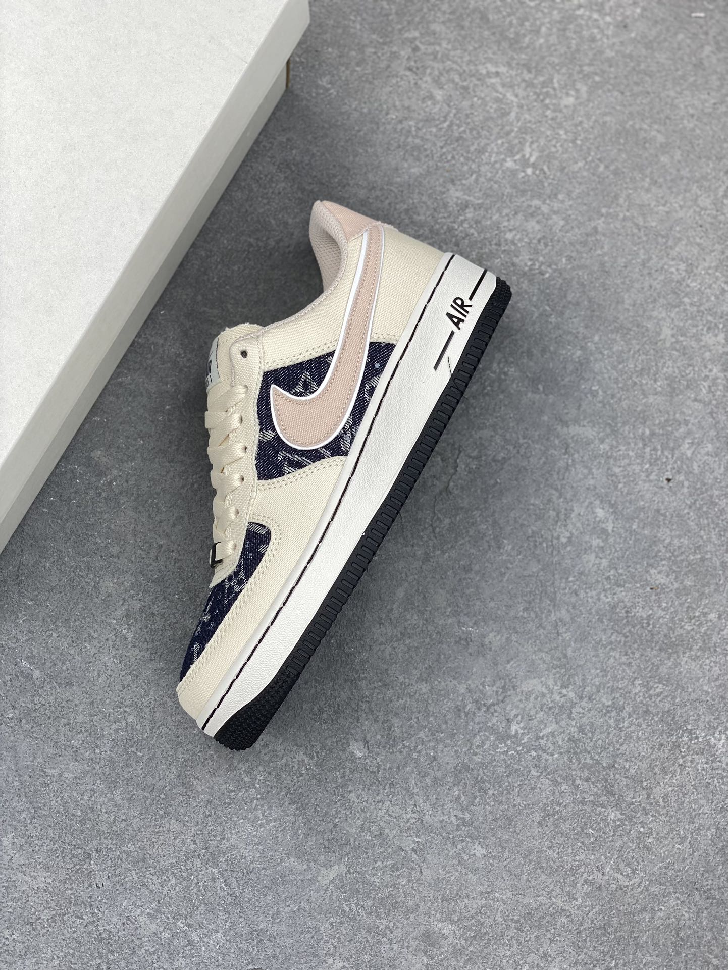 Nike Air Force 1 Low White Denim with Louis Vuitton Pattern Sneakers 8 i1678127975 5276 6