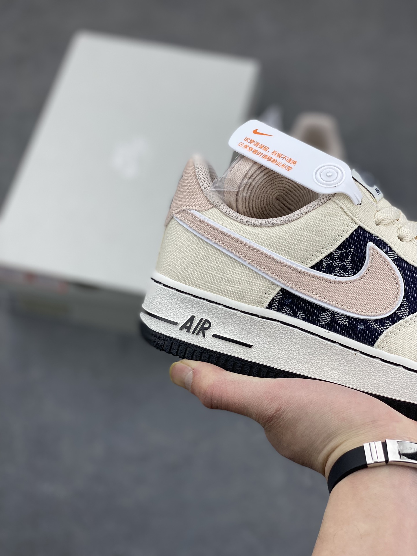 Nike Air Force 1 Low White Denim with Louis Vuitton Pattern Sneakers 6 i1678127975 6416 4