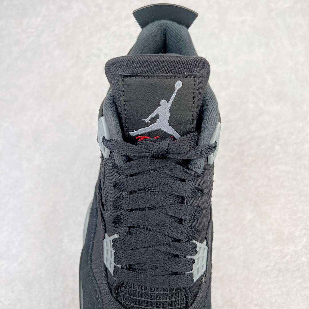 图片[5]-💰460 ＃GX Air Jordan AJ4 Retro 黑色帆布小阿姆 DH7138-006 圈内最强四代 独家外贸特供尺码含 45.5 49.5 50.5 耗时半年巨作 全套原纸板楦头开发 原厂特供皮料加持 确保原汁原味 完美呈现四代版型 一比一鞋头弧度高度鞋身弧度 数据细节工艺流程均保持原鞋一致 原厂TPU网格鞋带扣 正确内里网布 菱角分明不变形无多余毛边 柔软性质感一致于原鞋 市场唯一原厂鞋扣模具 背面可见隐藏注塑口 原厂织唛标 原厂飞人电绣工艺 尾指中部跳三针 独家绑鞋带手法 印刷中底布 四线拉帮 米色美纹纸贴合固定 进口港宝加持 后跟自然饱满 全鞋荧光划线卡点 追求极致完美 每一双都是工艺品 多重QC质检 超越公司货的品控标准 实实在在的免检产品 尺码：40 40.5 41 42 42.5 43 44 44.5 45 45.5 46 47.5 48.5 49.5 50.5 编码：by5936030-运动鞋