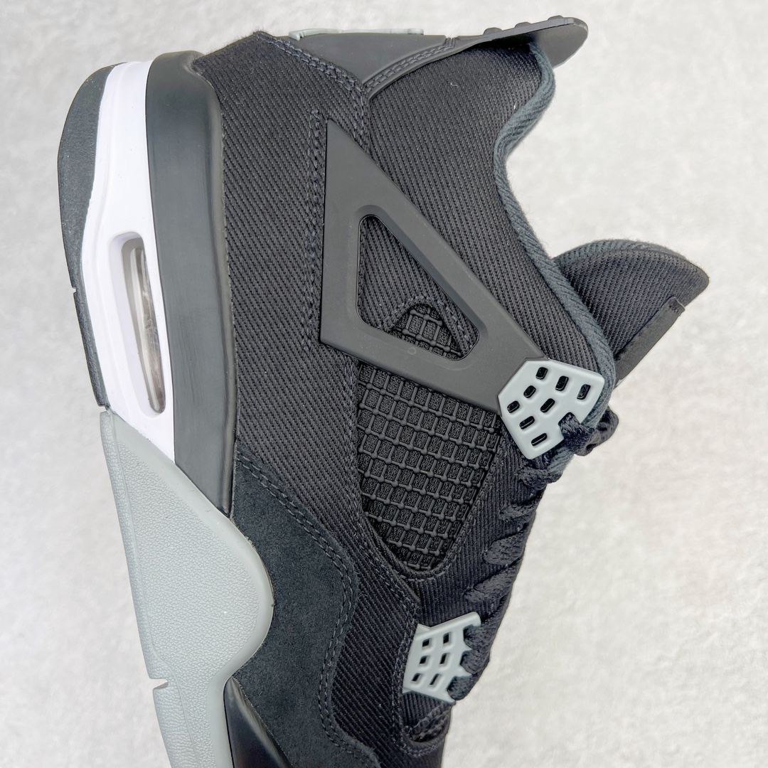 图片[6]-💰460 ＃GX Air Jordan AJ4 Retro 黑色帆布小阿姆 DH7138-006 圈内最强四代 独家外贸特供尺码含 45.5 49.5 50.5 耗时半年巨作 全套原纸板楦头开发 原厂特供皮料加持 确保原汁原味 完美呈现四代版型 一比一鞋头弧度高度鞋身弧度 数据细节工艺流程均保持原鞋一致 原厂TPU网格鞋带扣 正确内里网布 菱角分明不变形无多余毛边 柔软性质感一致于原鞋 市场唯一原厂鞋扣模具 背面可见隐藏注塑口 原厂织唛标 原厂飞人电绣工艺 尾指中部跳三针 独家绑鞋带手法 印刷中底布 四线拉帮 米色美纹纸贴合固定 进口港宝加持 后跟自然饱满 全鞋荧光划线卡点 追求极致完美 每一双都是工艺品 多重QC质检 超越公司货的品控标准 实实在在的免检产品 尺码：40 40.5 41 42 42.5 43 44 44.5 45 45.5 46 47.5 48.5 49.5 50.5 编码：by5936030-运动鞋