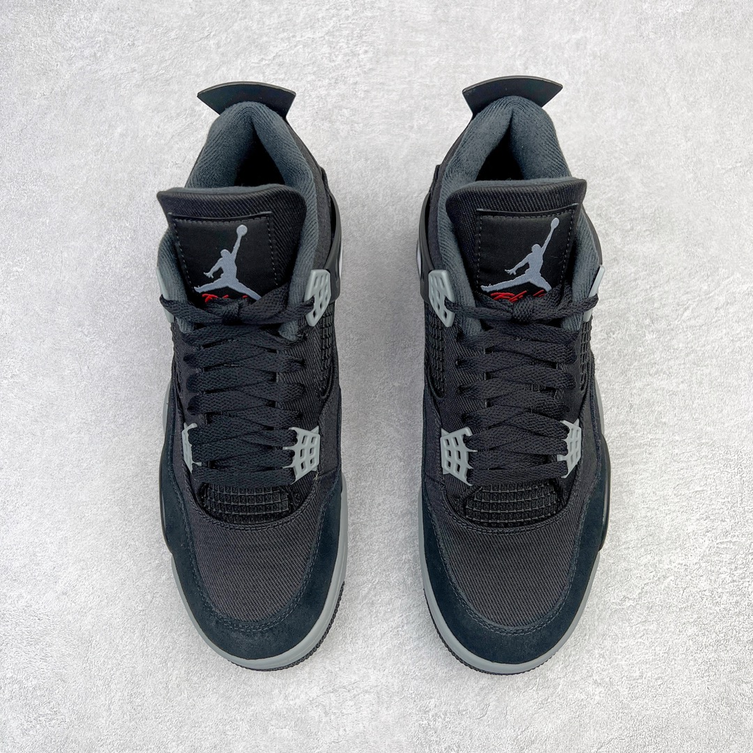 图片[2]-💰460 ＃GX Air Jordan AJ4 Retro 黑色帆布小阿姆 DH7138-006 圈内最强四代 独家外贸特供尺码含 45.5 49.5 50.5 耗时半年巨作 全套原纸板楦头开发 原厂特供皮料加持 确保原汁原味 完美呈现四代版型 一比一鞋头弧度高度鞋身弧度 数据细节工艺流程均保持原鞋一致 原厂TPU网格鞋带扣 正确内里网布 菱角分明不变形无多余毛边 柔软性质感一致于原鞋 市场唯一原厂鞋扣模具 背面可见隐藏注塑口 原厂织唛标 原厂飞人电绣工艺 尾指中部跳三针 独家绑鞋带手法 印刷中底布 四线拉帮 米色美纹纸贴合固定 进口港宝加持 后跟自然饱满 全鞋荧光划线卡点 追求极致完美 每一双都是工艺品 多重QC质检 超越公司货的品控标准 实实在在的免检产品 尺码：40 40.5 41 42 42.5 43 44 44.5 45 45.5 46 47.5 48.5 49.5 50.5 编码：by5936030-运动鞋