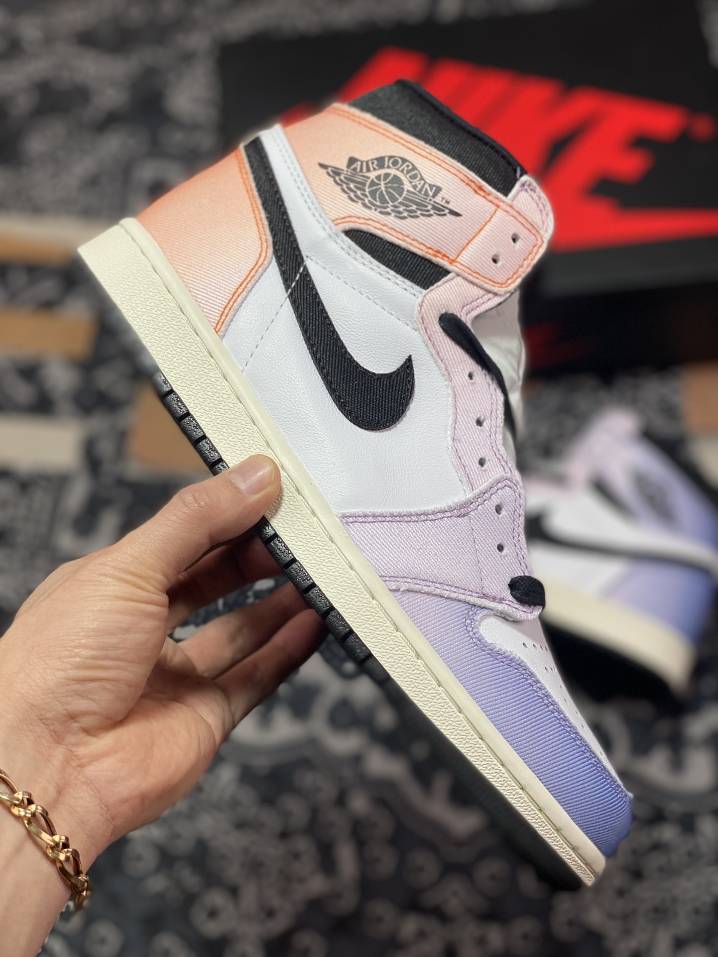 280 原厂级别 AirJordan 1 Retro WMNS “Craft”白紫渐变色 DX0054-805