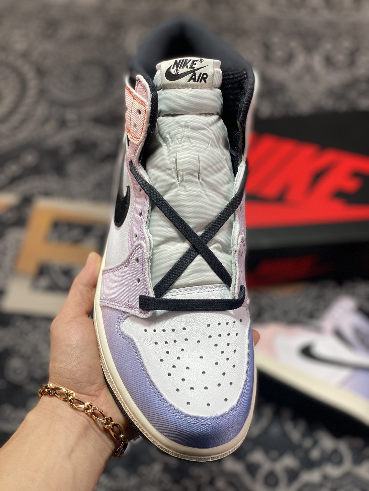 280 原厂级别 AirJordan 1 Retro WMNS “Craft”白紫渐变色 DX0054-805