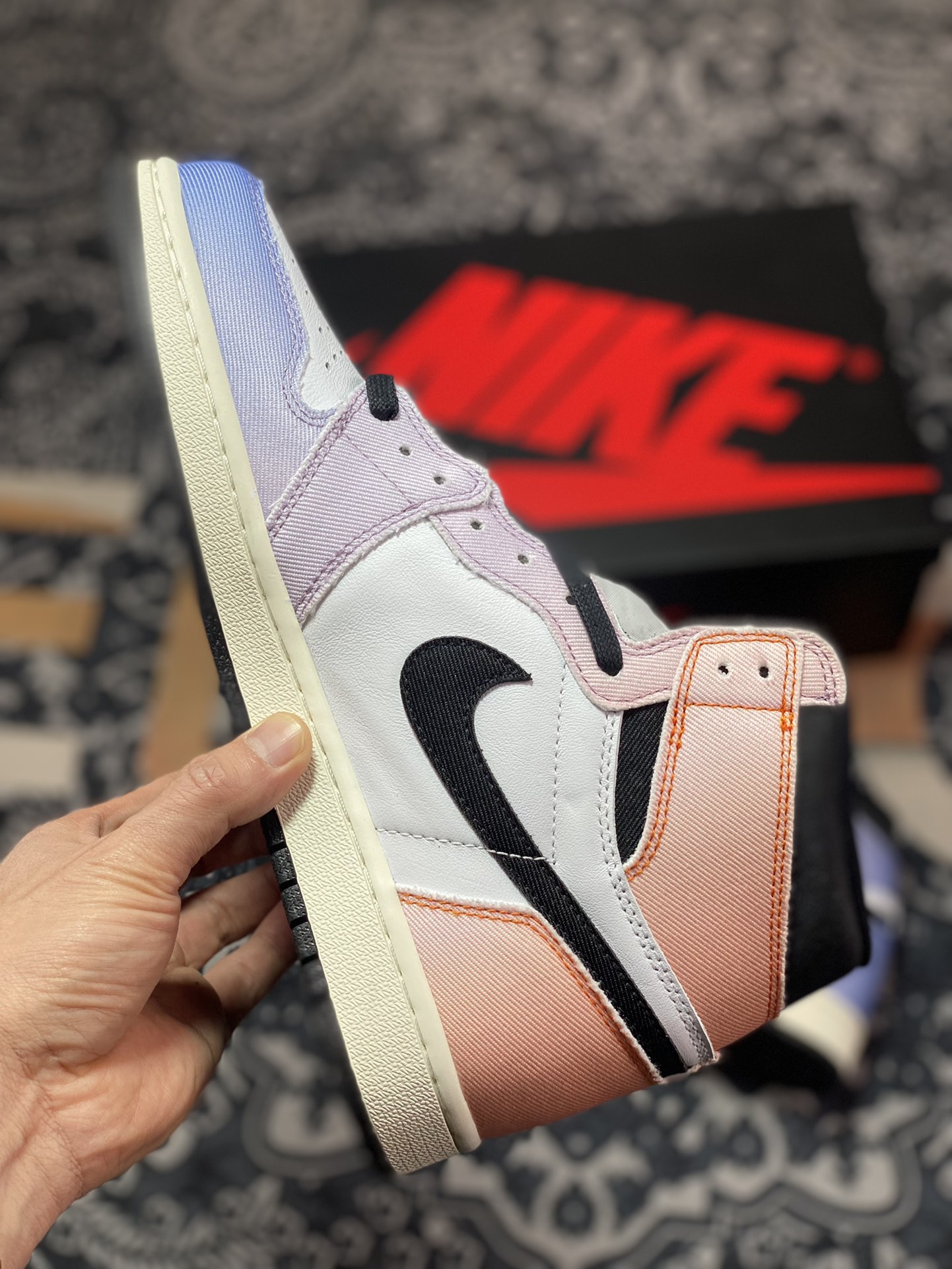 280 原厂级别 AirJordan 1 Retro WMNS “Craft”白紫渐变色 DX0054-805