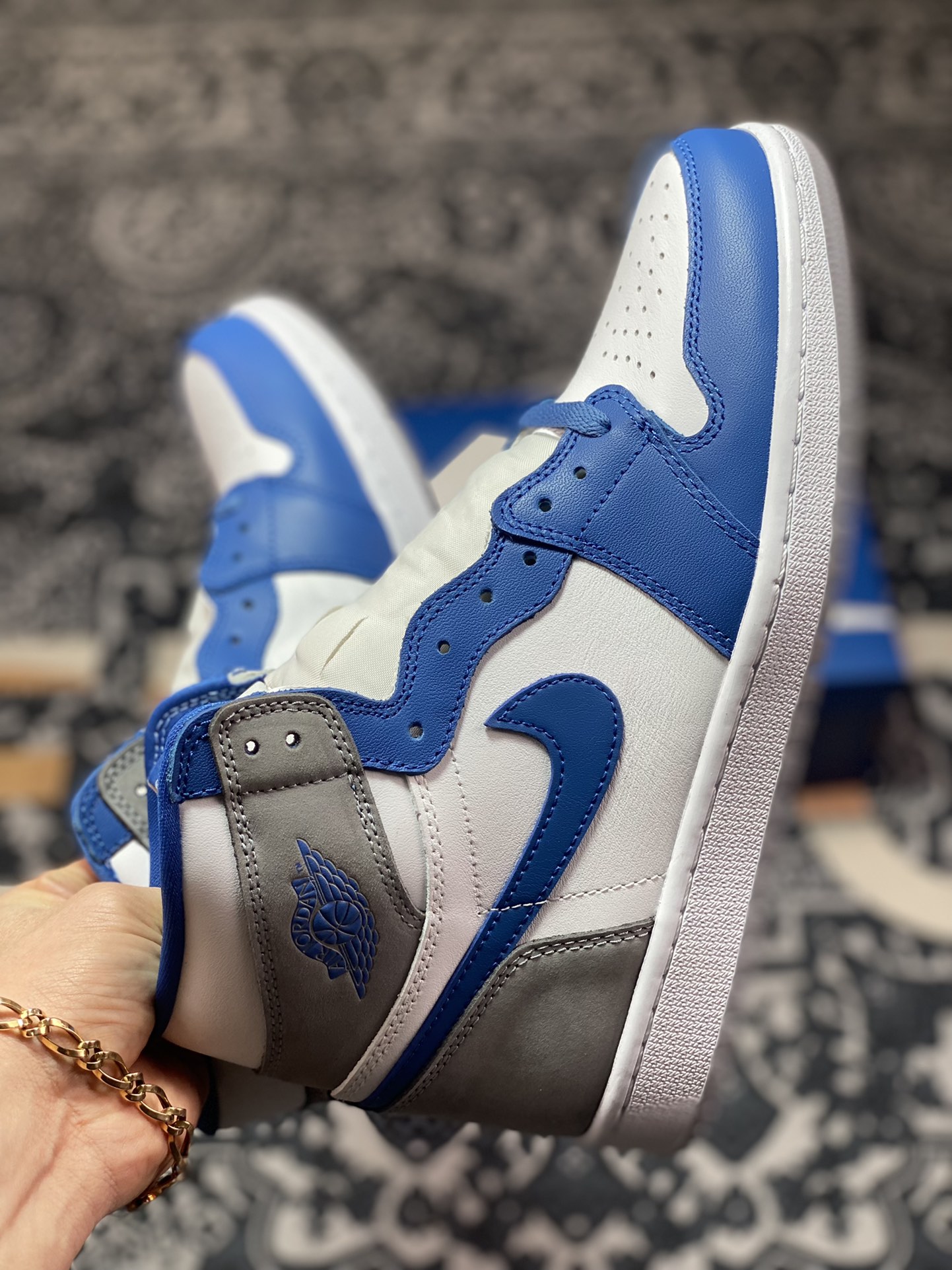 350 Air Jordan 1 Retro High OG”True Blue”AJ1代篮球鞋“白蓝灰”DZ5485-410