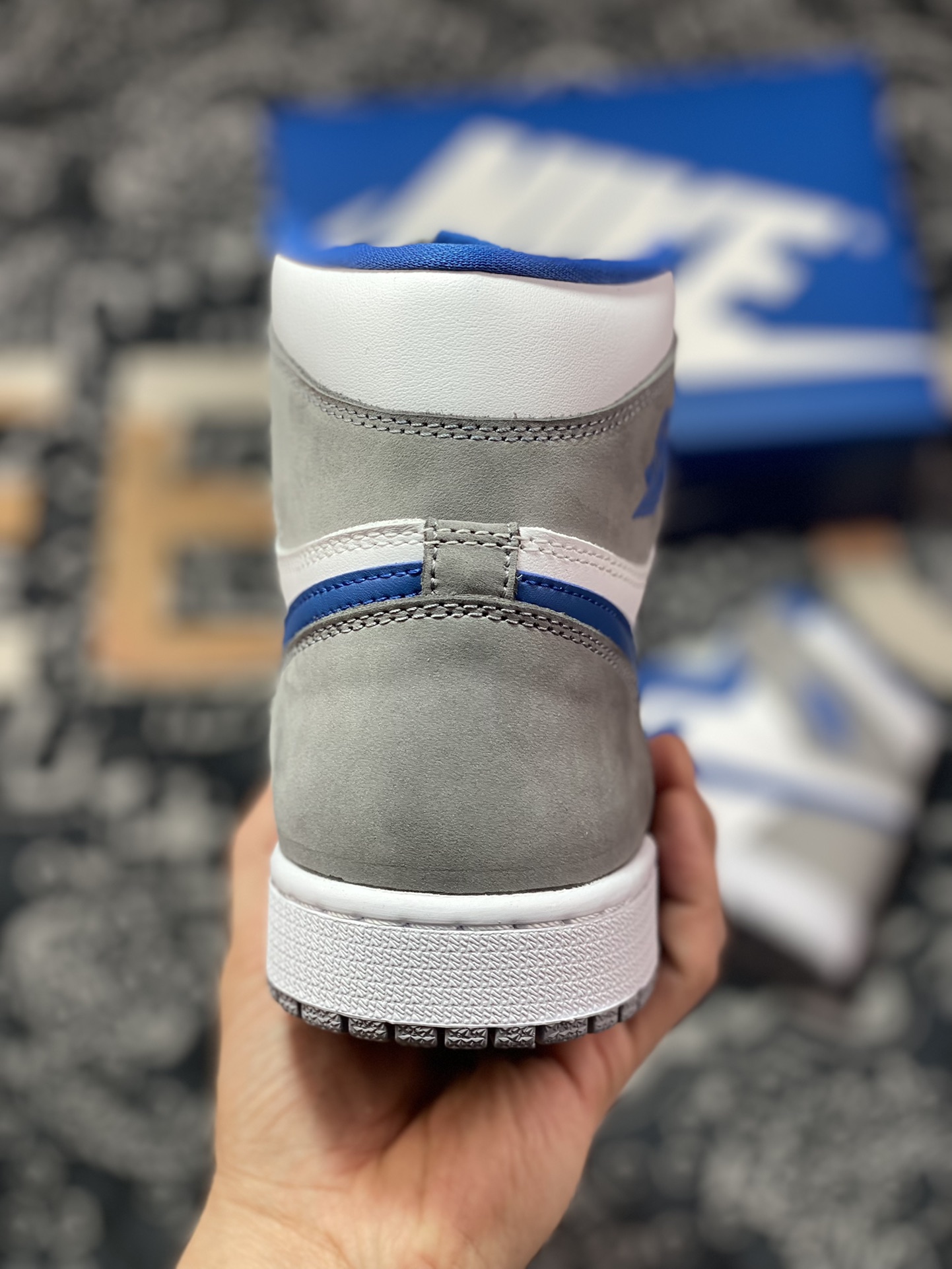 350 Air Jordan 1 Retro High OG”True Blue”AJ1代篮球鞋“白蓝灰”DZ5485-410
