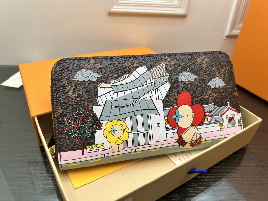 Genuine leather long wallet, coin pocket