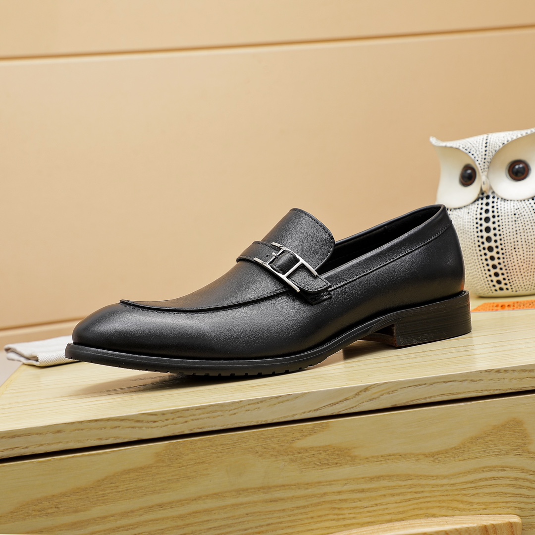 Hermes Men's Black Leather Loafers with Buckle Detail - Size 39-44 5 i1678163005 4287 3