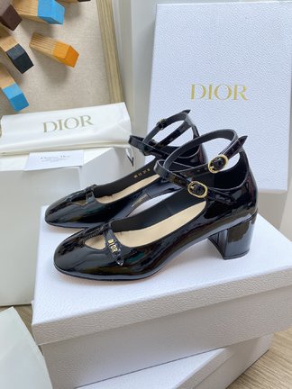 Dior Store Shoes Sandals Single Layer Openwork Genuine Leather Patent Sheepskin Spring/Summer Collection Vintage