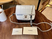 Chanel Crossbody & Shoulder Bags White All Steel Lambskin Resin Sheepskin Spring Collection Fashion Chains