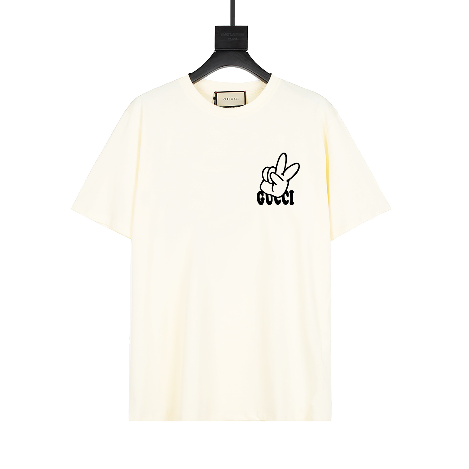 Camiseta de manga corta GUCCI con estampado, pequeño logo en el pecho, diseño simple y elegante, versátil, algodón puro…