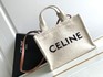 Celine AAA+ Handbags Mini Bags White Embroidery Cowhide Fabric Cabas Thais