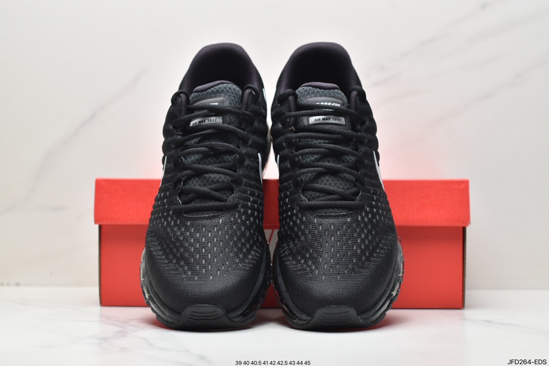 Nike Air Max 2017 ”Black/White”网面全掌气垫休闲慢跑鞋“黑银钩反光”849559-001