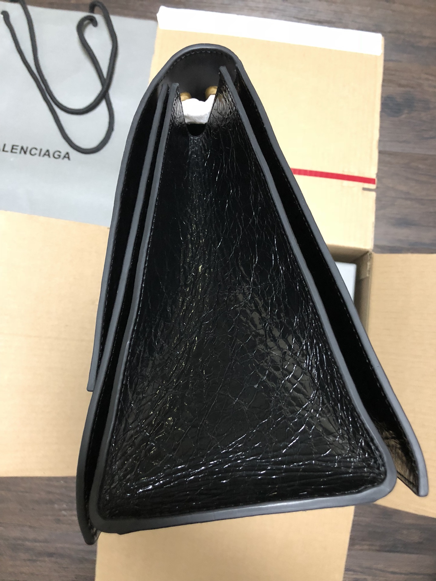 Balenciaga Style Black Leather Chain Bag style reference detail image 4 from source 776250