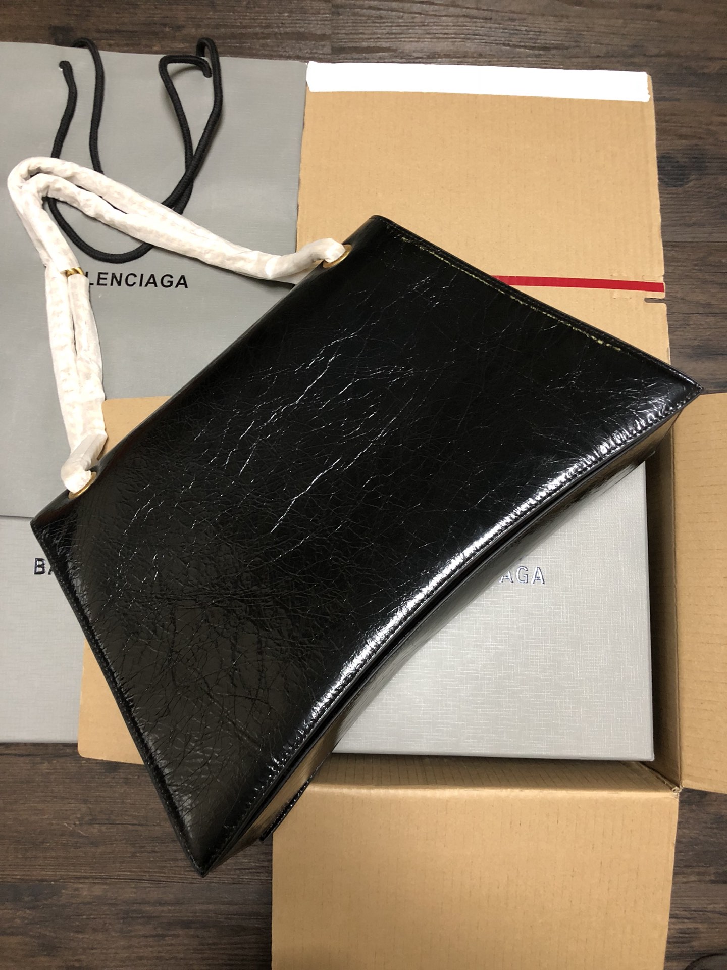 Balenciaga Style Black Leather Chain Bag style reference detail image 2 from source 776250