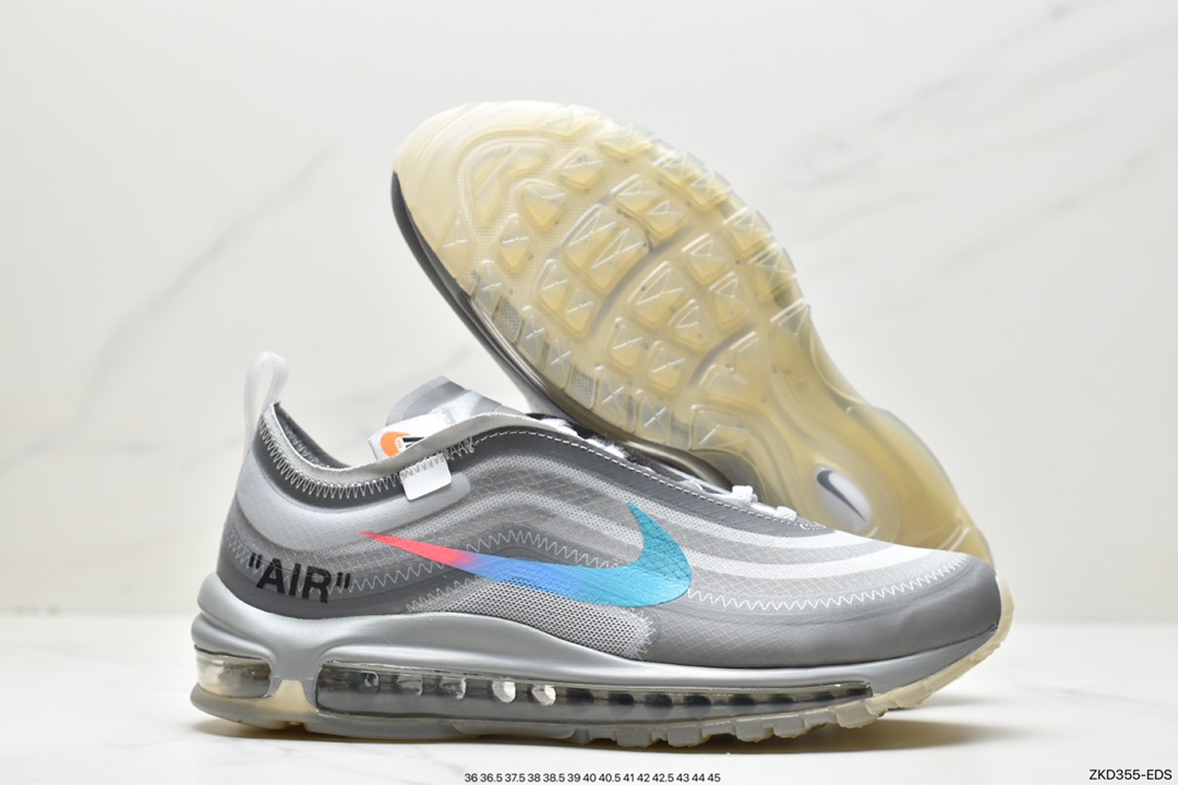 Off-White X Nike Air Max 97 OG OW 子弹限量联名薄荷绿 配色 AJ4585-101