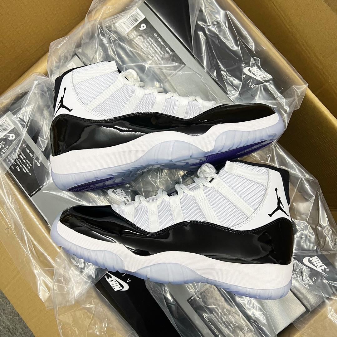 aj11康扣尺码40.5-48总裁Y3清远出品-AirJordan11ConcordAJ11康扣黑白高帮