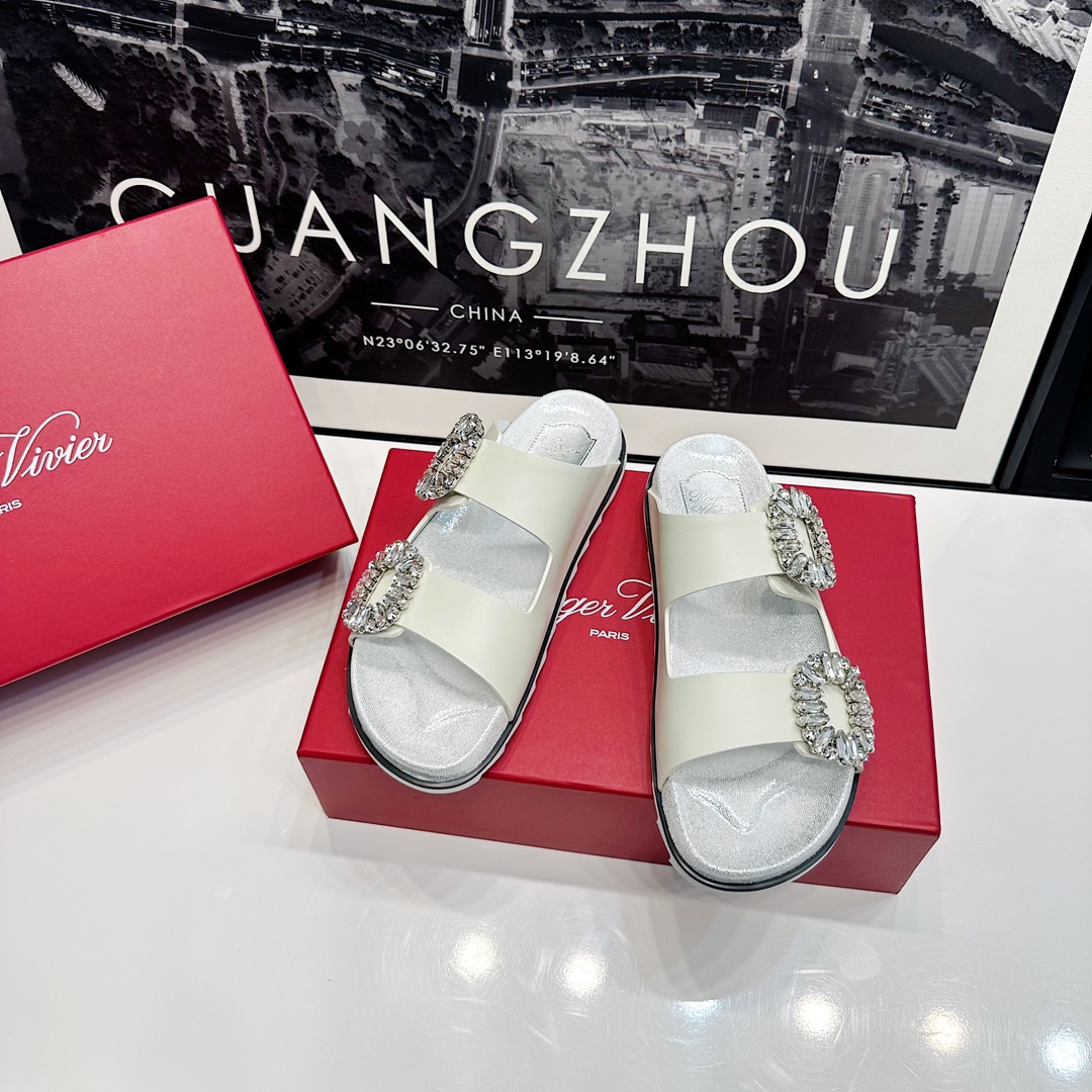 NO:412392,White leather, slippers, slippers19860909白色皮面,拖鞋,slippers,Women's Shoes