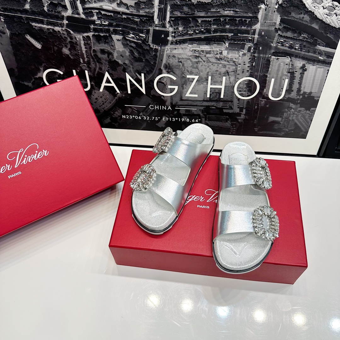 NO:412397,Silver leather, slippers, slippers19860909银色皮面,拖鞋,slippers,Women's Shoes