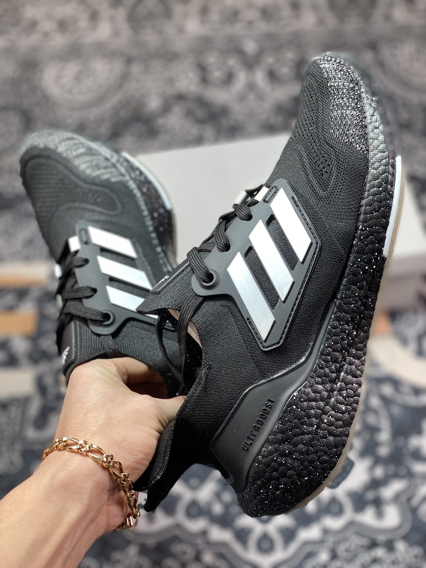 Adidas Pure Boost 2022 ”Black/White inkjet” 22 version pure series low-top jogging shoes ”knitted black and white inkjet” HP3310