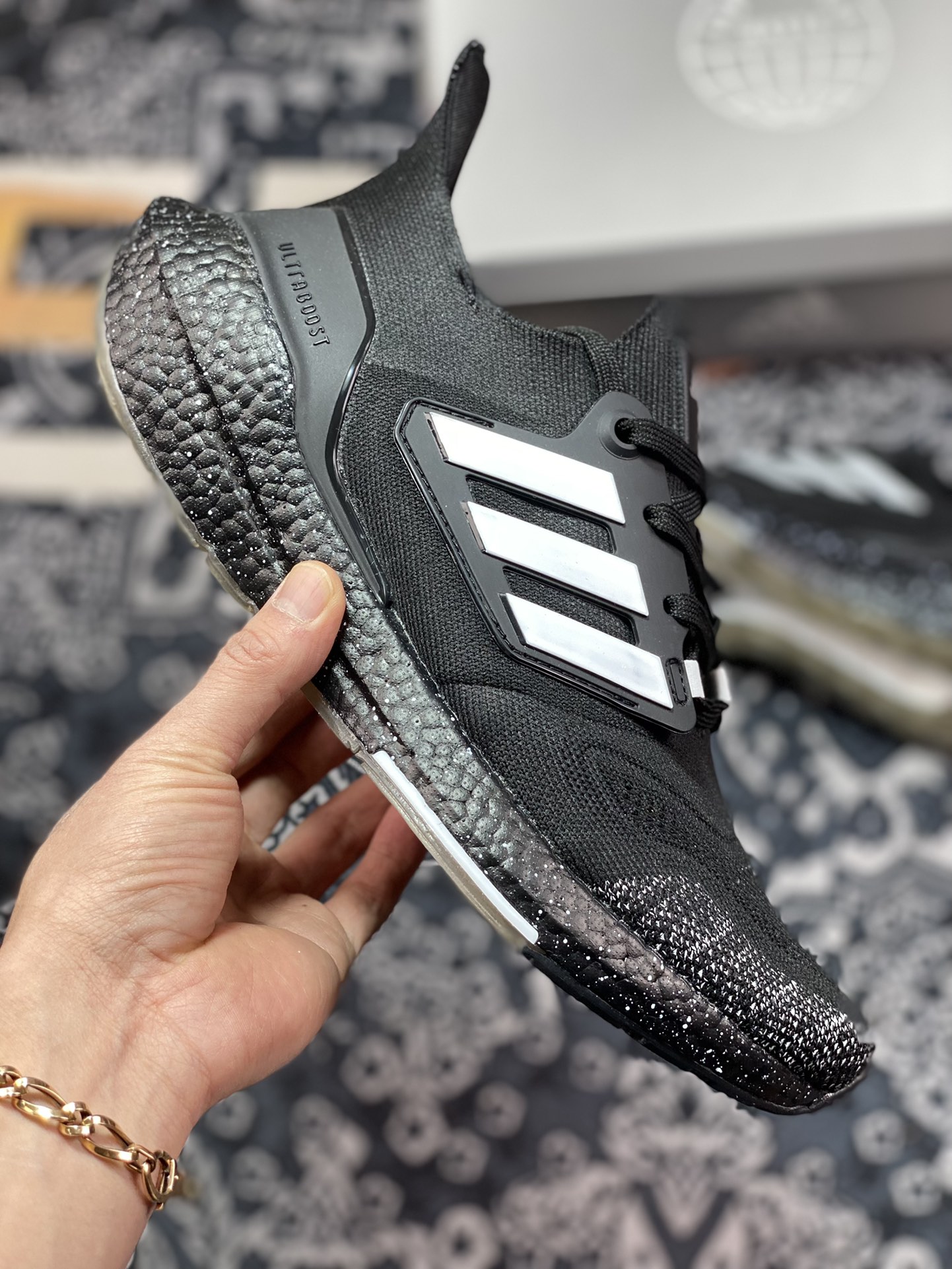 Adidas Pure Boost 2022 ”Black/White inkjet” 22 version pure series low-top jogging shoes ”knitted black and white inkjet” HP3310