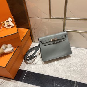 Styles & Where to Buy Hermes Kelly Handbags Crossbody & Shoulder Bags Almond Green Apricot Color Silver Hardware